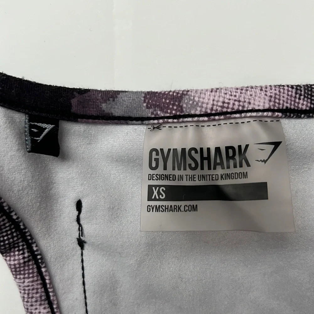 Gymshark  Purple Camo Sport Bra with cell phone‎ pocket XS